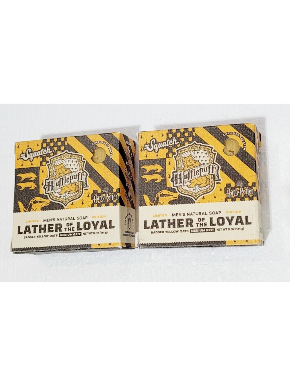LOT OF 2 Dr. Squatch Harry Potter Hufflepuff Lather of the Loyal Limted Edition